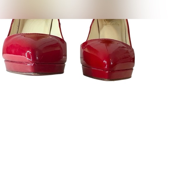 Christian Louboutin Pumps Red Patent Leather Patriotic Pointed Toe Size 35.5 - Picture 11 of 13